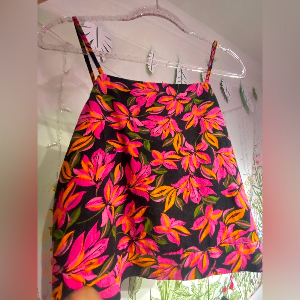 Kensie floral crop top Sz L